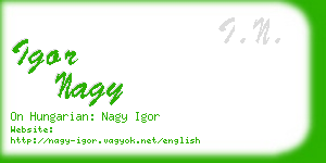 igor nagy business card